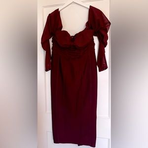 ASOS Burgundy Midi Dress